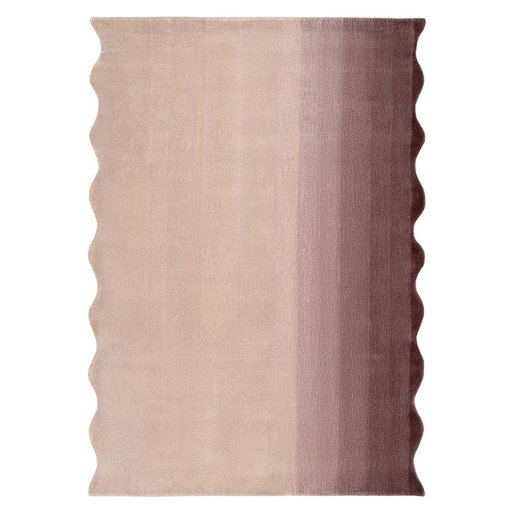 Ковер из шерсти over horizon цвета марсала из коллекции trendy ruffles (79365)