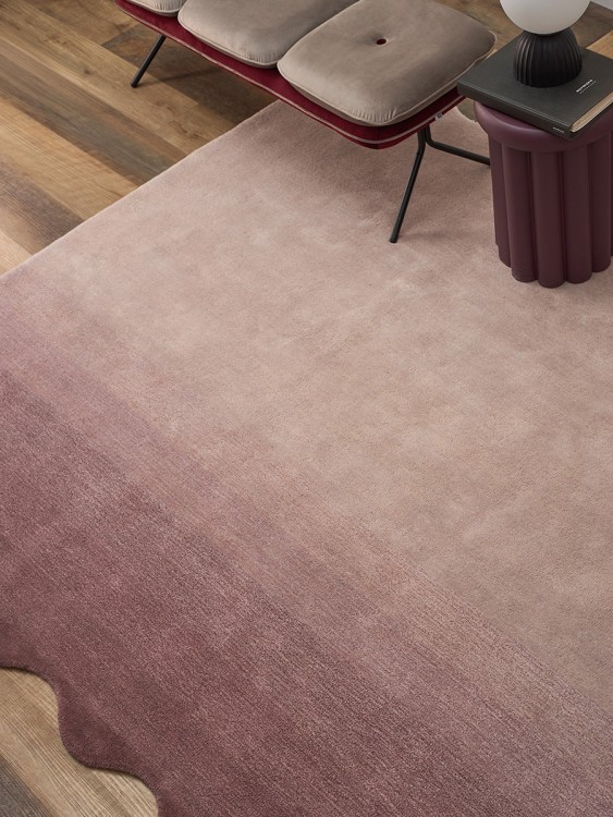 Ковер из шерсти over horizon цвета марсала из коллекции trendy ruffles (79365)