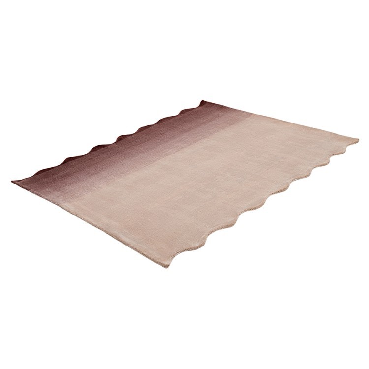 Ковер из шерсти over horizon цвета марсала из коллекции trendy ruffles (79365)