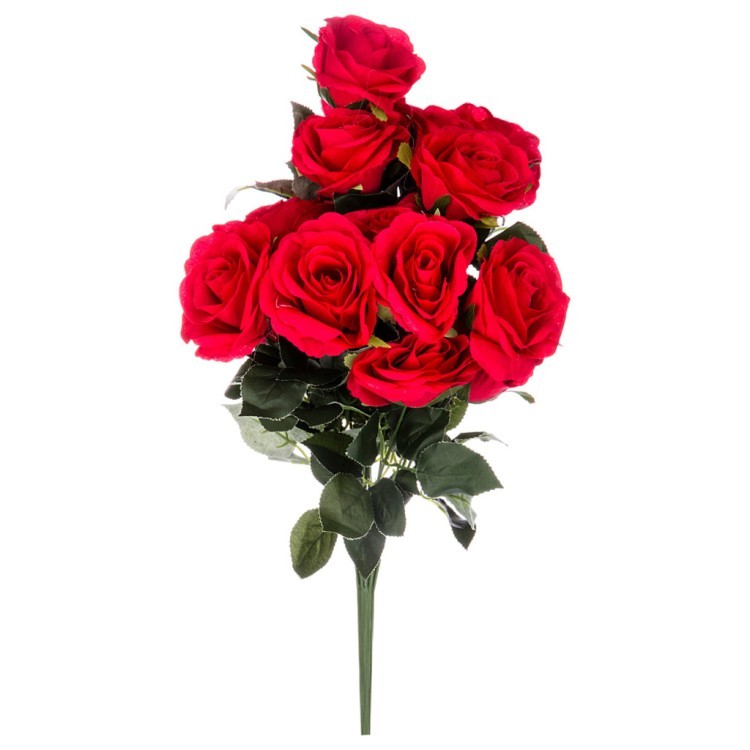 Цветок искусственный "букет роз" длина=50 см Huajing Plastic (23-271)