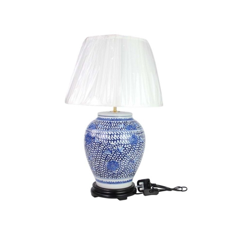 Лампа настольная 44-DS78-RYLU88, фарфор, blue/white, ROOMERS FURNITURE