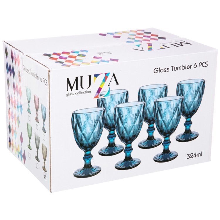 Набор бокалов для вина "ромбо" 6шт. серия "muza color" 320мл. / в=17 см. Lefard (781-149)