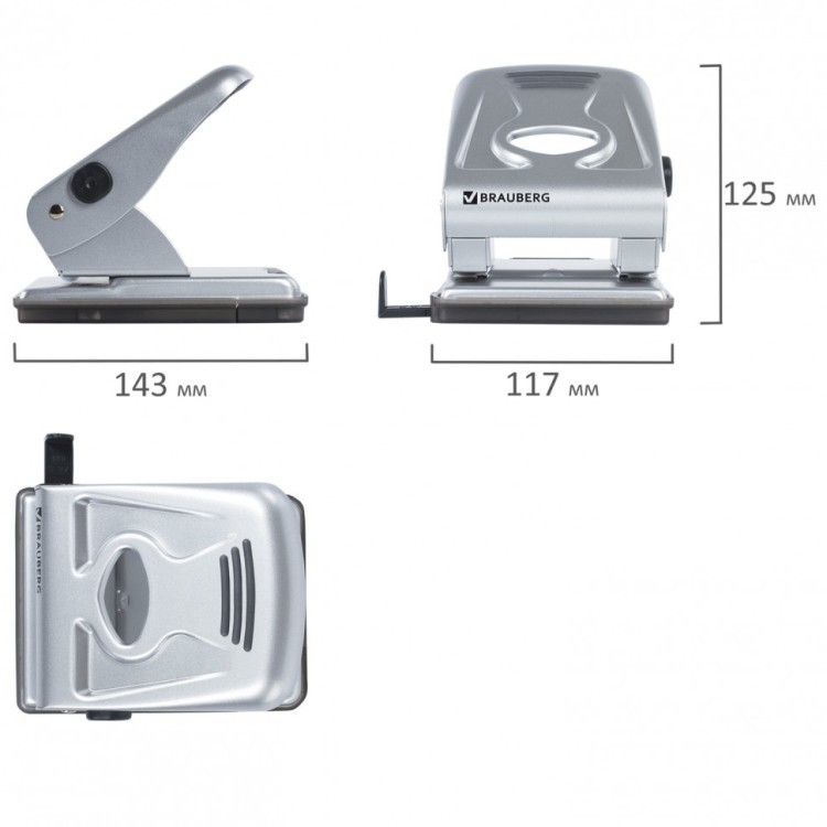 Дырокол металлический Brauberg Metallic до 40 листов серебристый 224342 (1) (90827) Дырокол металлический Brauberg Metallic до 40 листов серебристый 224342 (1) (90827)