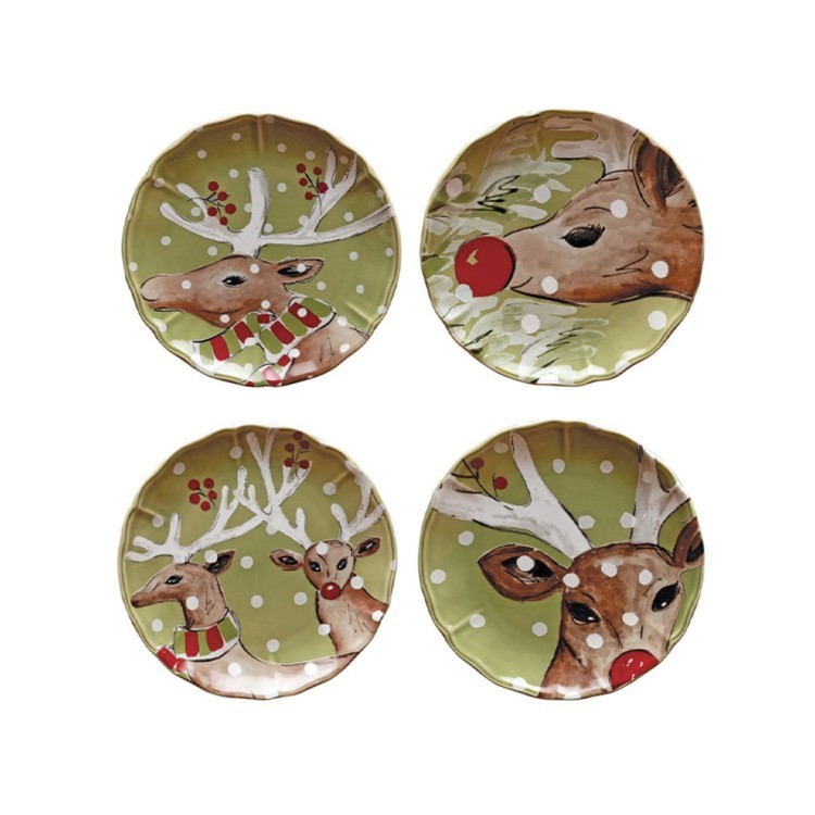 Набор из 4 тарелок DF604-GRN-G(TPS04-02413J), 21,4 см, керамика, green, CASAFINA BY COSTA NOVA