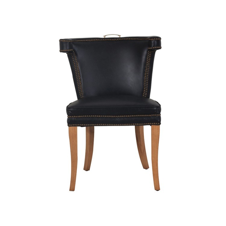 Стул DC0256A-1D/B76#, кожа, дерево, Belon black, ROOMERS FURNITURE