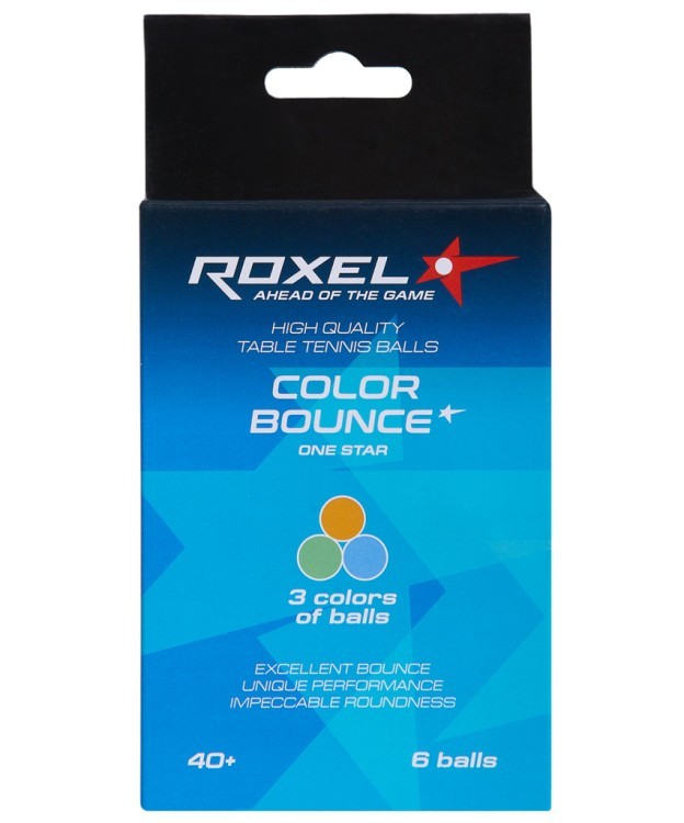 Мяч для настольного тенниса Roxel 1* Color Bounce, 6 шт. (2107405)