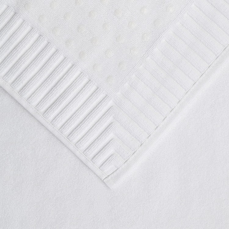 Коврик для ванной с фактурным бортиком белого цвета из коллекции essential, 50х80 см (80169)