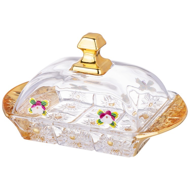 Масленка "lefard gold glass" 17,5*10,5 см. высота=9 см. (195-217) 