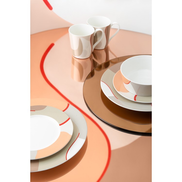 Кружка бежевого цвета с авторским принтом из коллекции freak fruit, 350мл (73576)