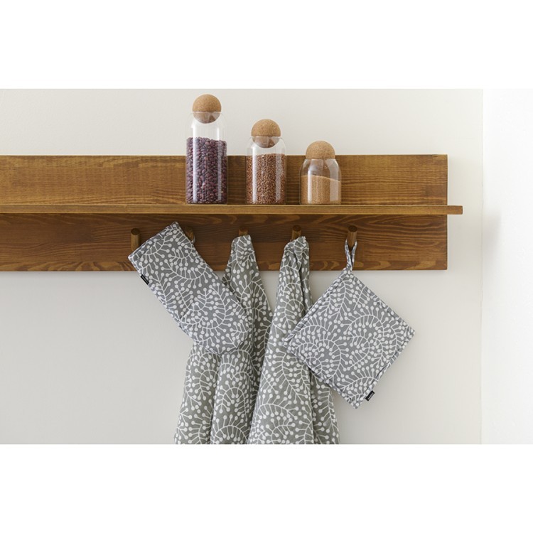 Прихватка-варежка серого цвета с принтом Спелая Смородина из коллекции scandinavian touch, 14х32 см (73564)