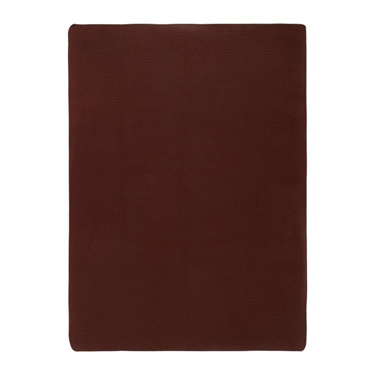 Плед из хлопка жемчужной вязки коричневого цвета из коллекции essential, 130х180 см (79034)