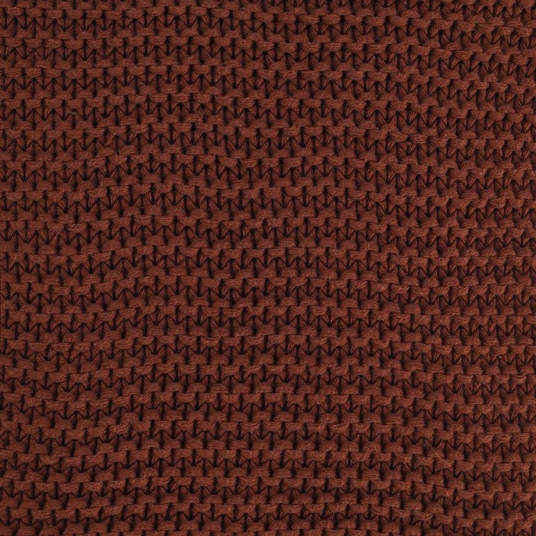 Плед из хлопка жемчужной вязки коричневого цвета из коллекции essential, 130х180 см (79034)