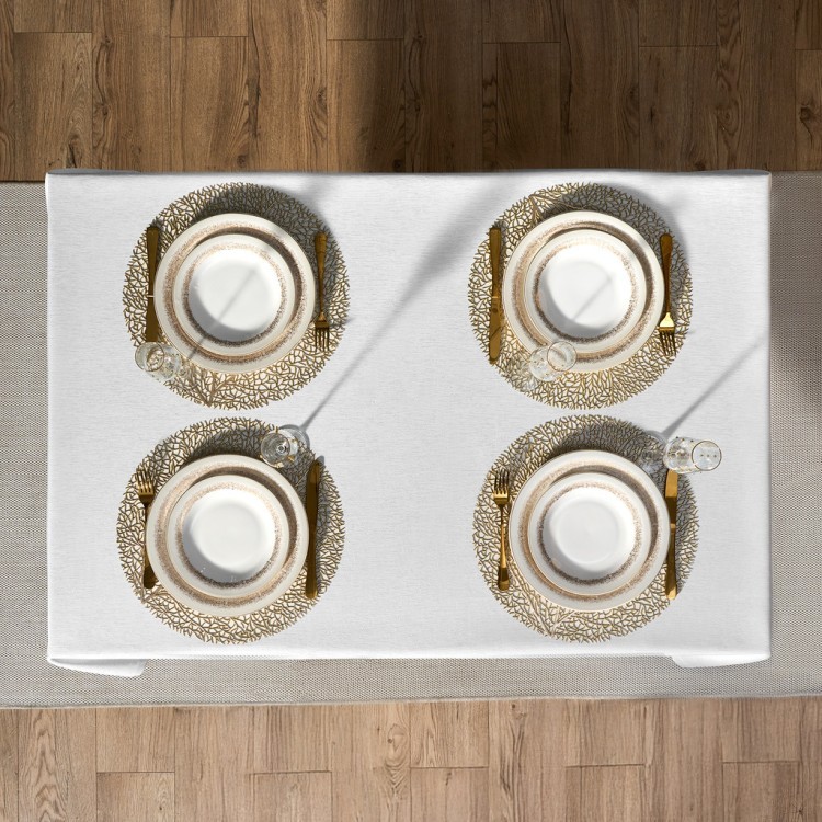 Скатерть  140х180 cm прямоугольная, "феерия. серебро", цвет: белый, tm lefard, полиэстер 100% (кор=2 Lefard (986-004-20)