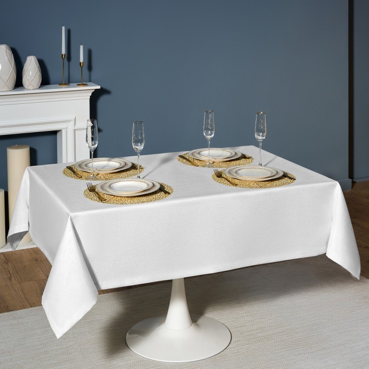 Скатерть  140х180 cm прямоугольная, "феерия. серебро", цвет: белый, tm lefard, полиэстер 100% (кор=2 Lefard (986-004-20)