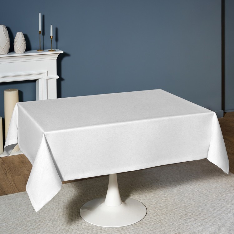 Скатерть  140х180 cm прямоугольная, "феерия. серебро", цвет: белый, tm lefard, полиэстер 100% (кор=2 Lefard (986-004-20)