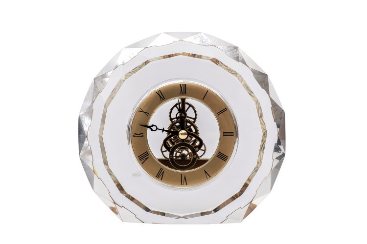 Часы настольные круглые, 16*6*14.5 см. цвет золото (TT-00016075)