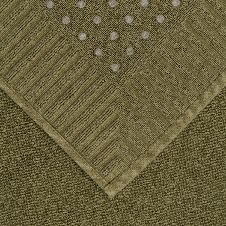 Коврик для ванной с фактурным бортиком оливкового цвета из коллекции essential, 50х80 см (80170)