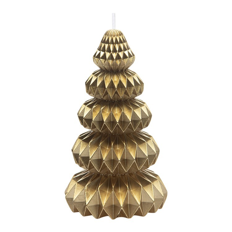Свеча декоративная origami золотого цвета из коллекции new year essential, 19 см (78357)