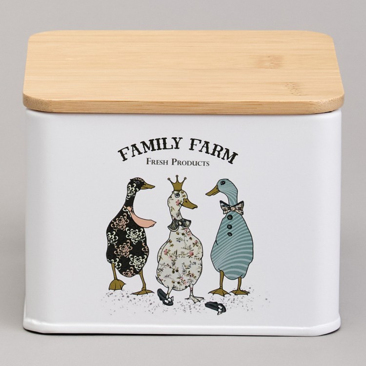 Банка для чайных пакетиков agness "family farm" 11,5*11,5*8,5 см (790-382) 