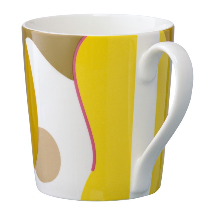 Кружка горчичного цвета с авторским принтом из коллекции freak fruit, 350мл (73578)