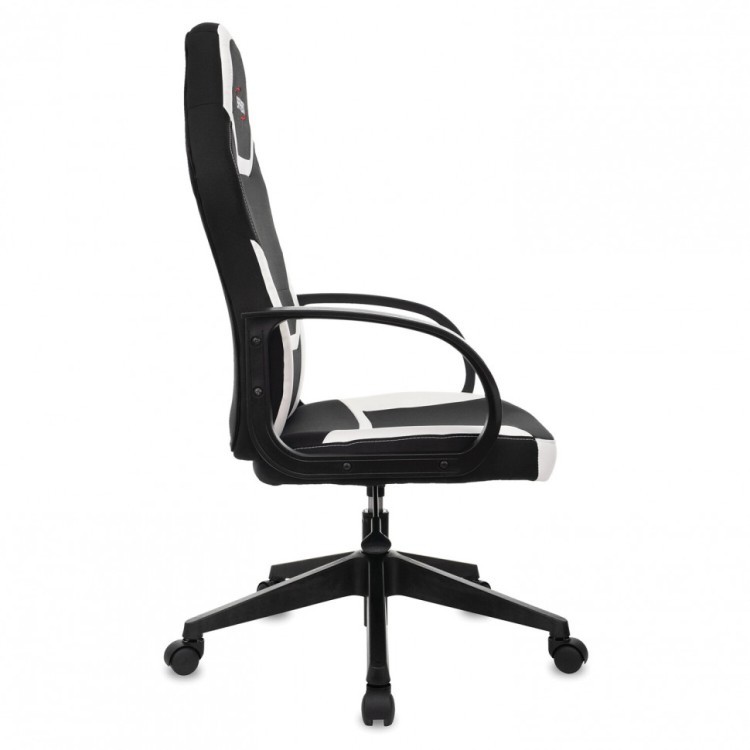 Кресло компьютерное BRABIX Alpha GM-018 ткань/экокожа черное/белое 532640 (1) (94616)