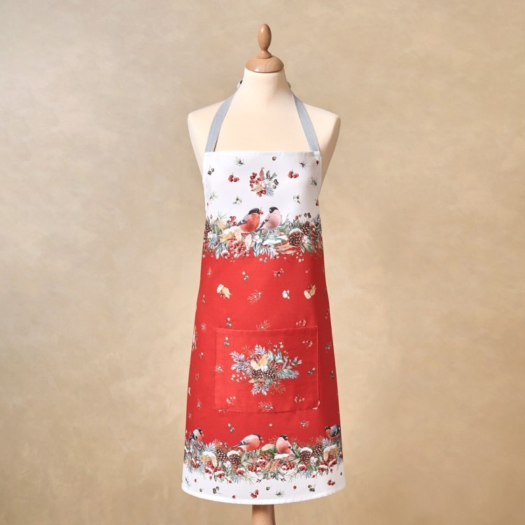Фартук "морозко.снегири",70х80см 100%хлопок ,твил Lefard (850-745-71) Фартук "морозко.снегири",70х80см 100%хлопок ,твил Lefard (850-745-71)