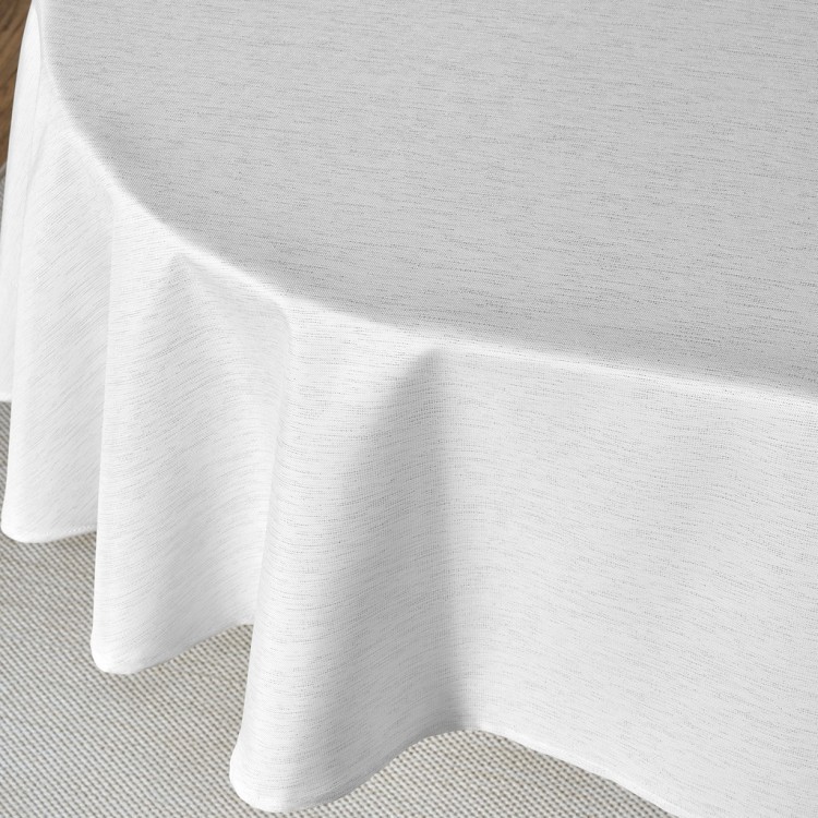 Скатерть  160х220 cm овальная, "феерия. серебро", цвет: белый, tm lefard, полиэстер 100% Lefard (986-004-28)