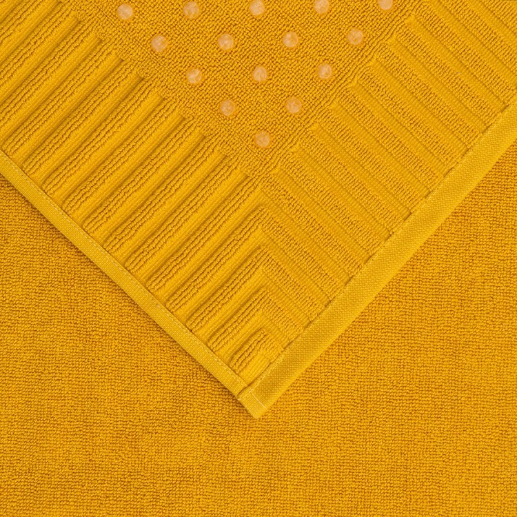 Коврик для ванной с фактурным бортиком цвета охры из коллекции essential, 50х80 см (80171)