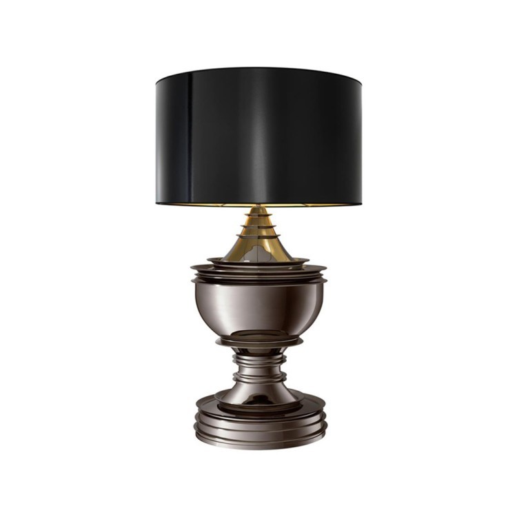 Лампа Силом 106024(LIG06024), металл, текстиль, Black, ROOMERS FURNITURE