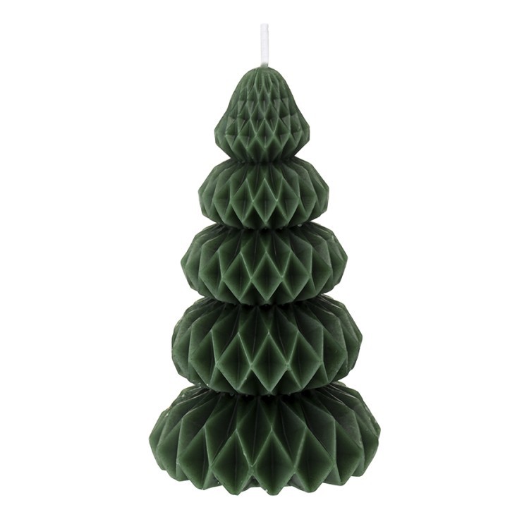 Свеча декоративная origami зеленого цвета из коллекции new year essential, 19 см (78358)