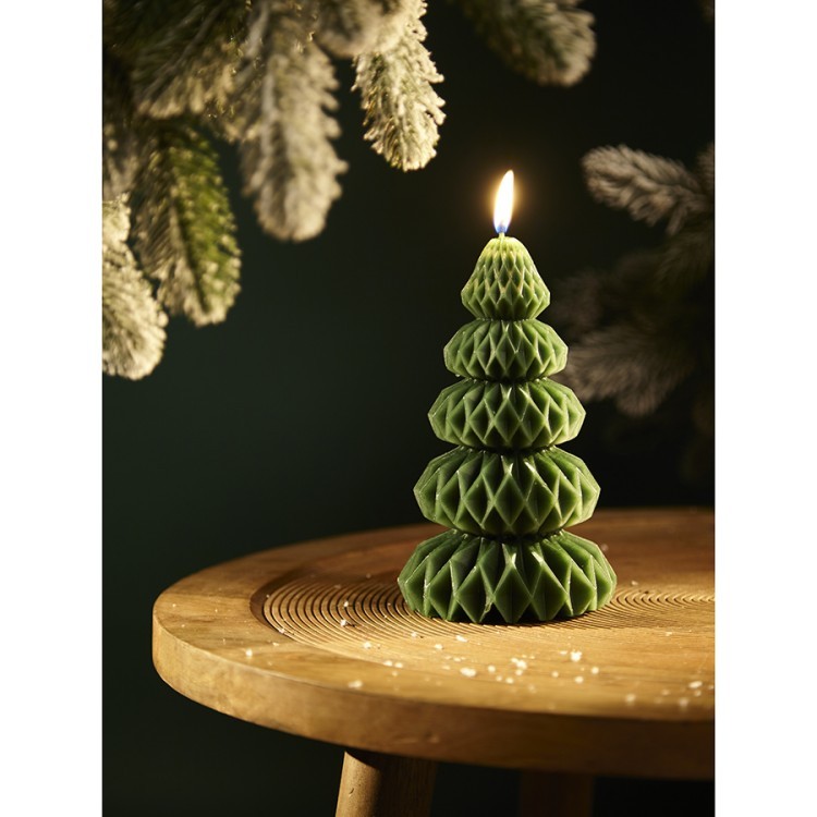Свеча декоративная origami зеленого цвета из коллекции new year essential, 19 см (78358)