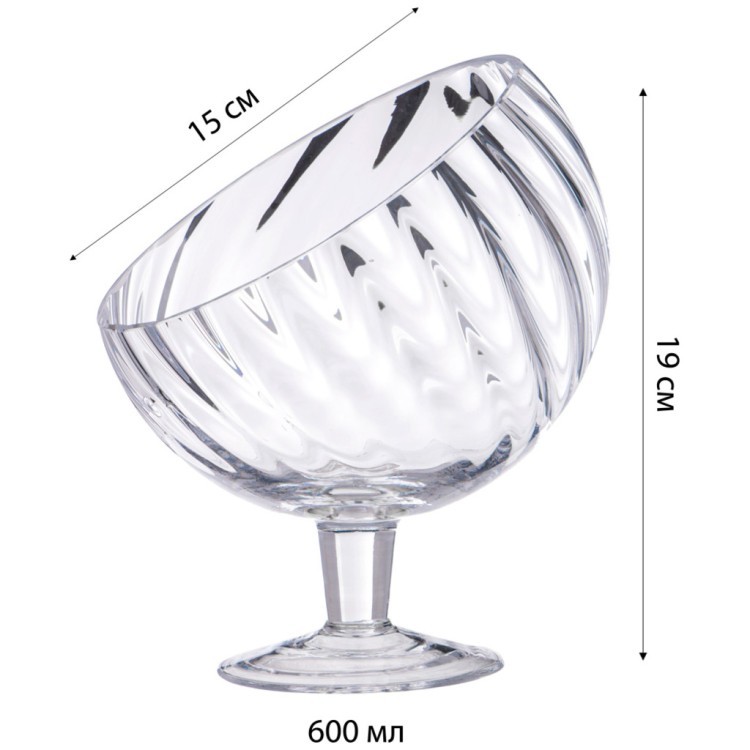 Блюдо на ножке, 14,5x22 см Alegre Glass (337-138)