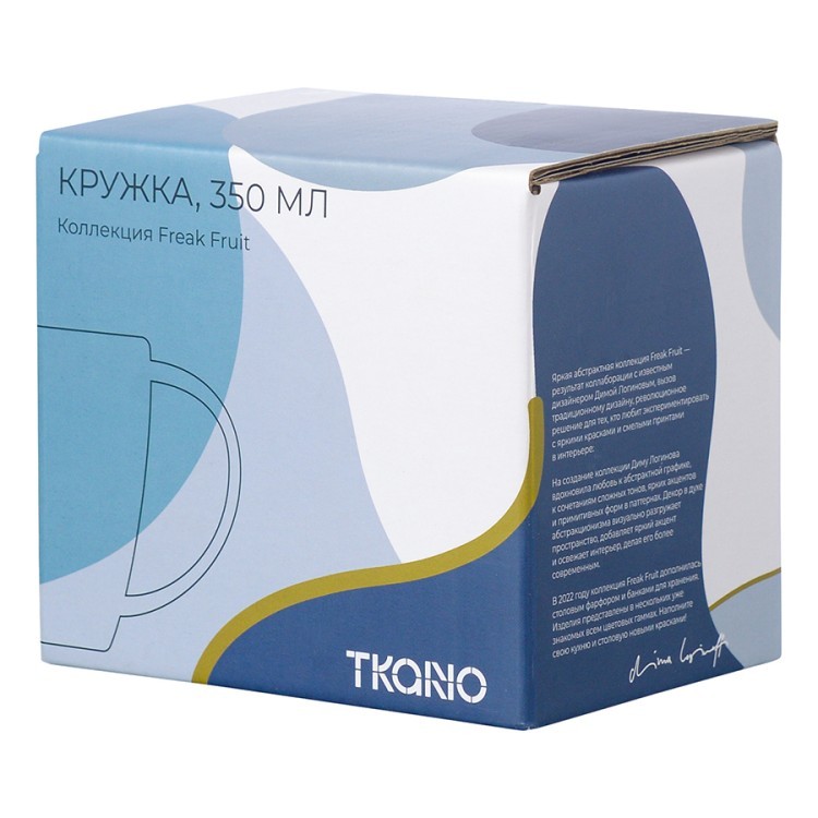 Кружка синего цвета с авторским принтом из коллекции freak fruit, 350мл (73579)