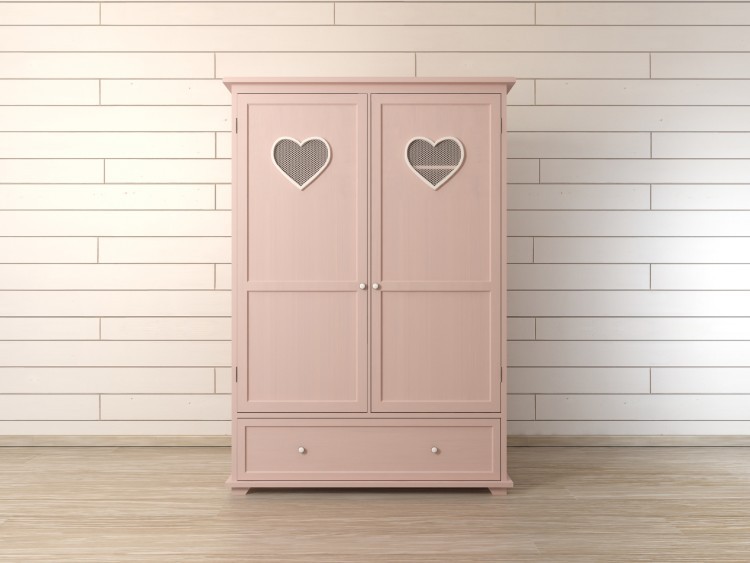 Шкаф двустворчатый Adelina в розовом цвете DM1027ETGR-ET