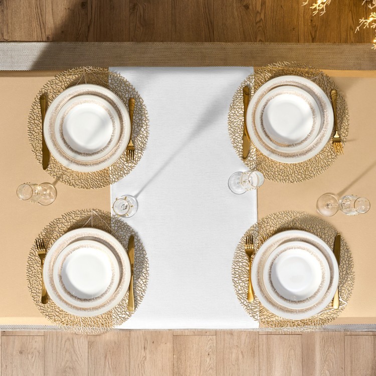 Дорожка на стол 45х220 cm  "феерия. серебро", цвет: белый, tm lefard, полиэстер 100% Lefard (986-004-31)