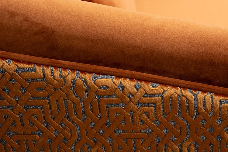 Диван Trevi 230М(К) трехм раскл с кантом оранж Pad32+Lattice ORANG 232*103*88см (TT-00016896)