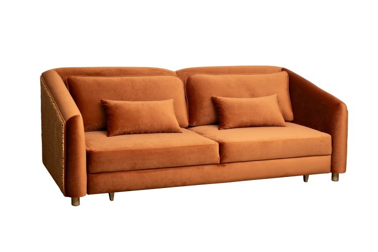 Диван Trevi 230М(К) трехм раскл с кантом оранж Pad32+Lattice ORANG 232*103*88см (TT-00016896)