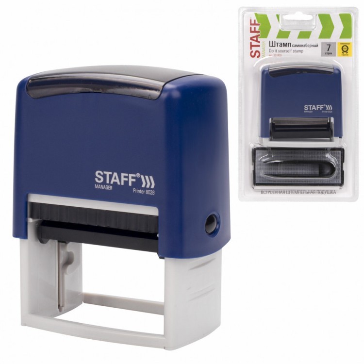 Штамп самонаборный 7-строчный Staff оттиск 60х35 мм "Printer 8028" 237429 (1) (89664) Штамп самонаборный 7-строчный Staff оттиск 60х35 мм "Printer 8028" 237429 (1) (89664)