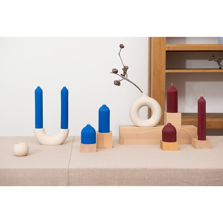 Свеча декоративная бордового цвета из коллекции edge, 25,5см (73754)