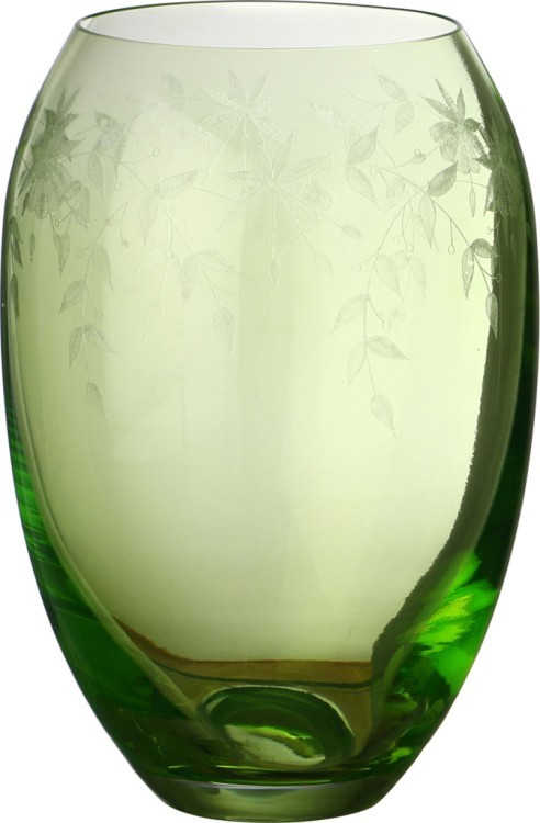 Ваза "флорал" зеленая высота= 22,5 см. Bohemia Crystal (674-019)
