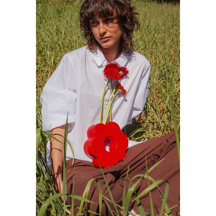 Ваза для цветов daisy, 20 см, красная (75939)