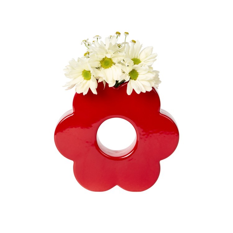 Ваза для цветов daisy, 20 см, красная (75939)