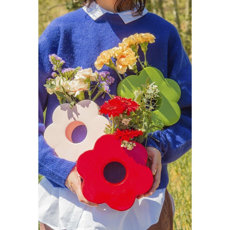 Ваза для цветов daisy, 20 см, красная (75939)