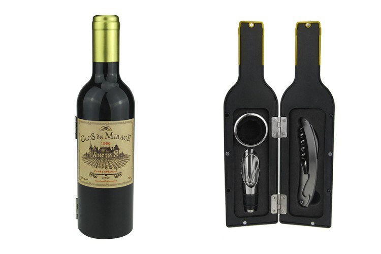Винный набор 3 пр. Бутылка глянцевая с золотой пробкой - WT608005SG-AL Wine Tools