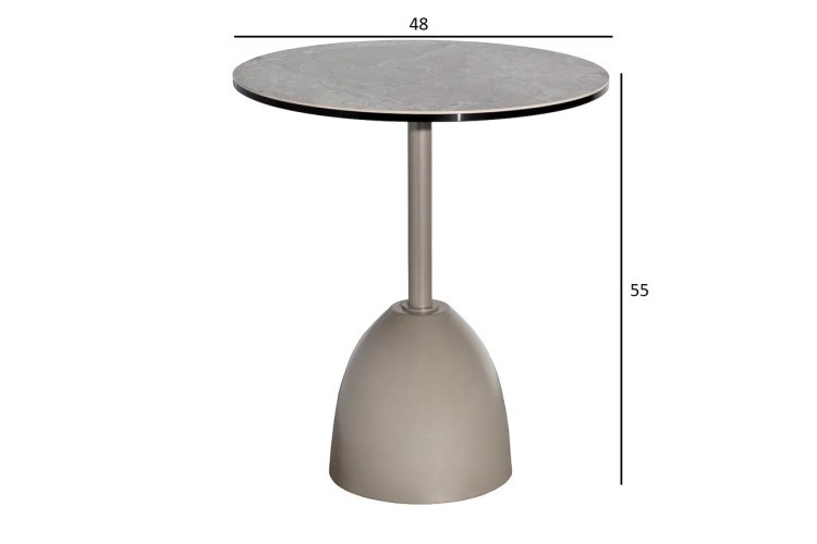 Стол журнальный, керамика Август Серый (Augustus Gray) d48*55см (TT-00015703)