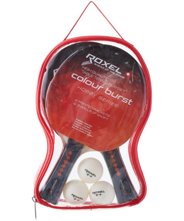 Набор для настольного тенниса Hobby Colour Burst, 2 ракетки, 3 мяча (2005618) Набор для настольного тенниса Hobby Colour Burst, 2 ракетки, 3 мяча (2005618)