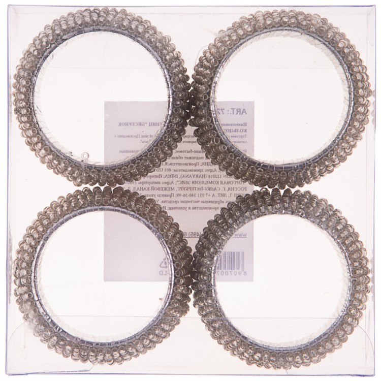 Набор из 4-х салфетниц "бисерное кольцо" 4*4*3 см (кор=72наб.) Lefard (728-113)