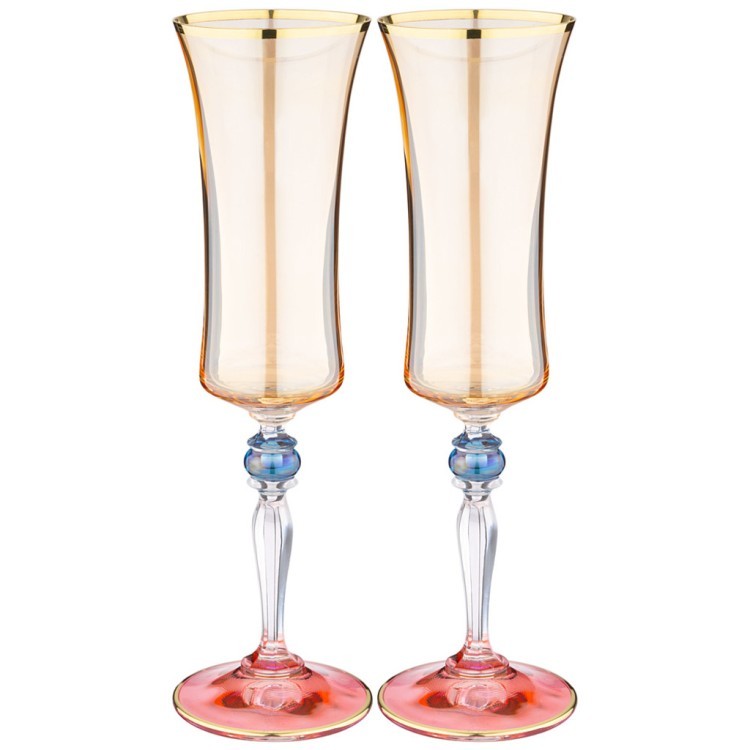 Набор бокалов для шампанского из 2 штук 190мл "grace amber" ART DECOR (326-112)
