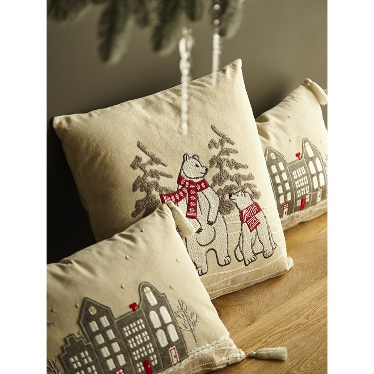 Подушка декоративная festive bears из коллекции new year essential, 45х45 см (77712)