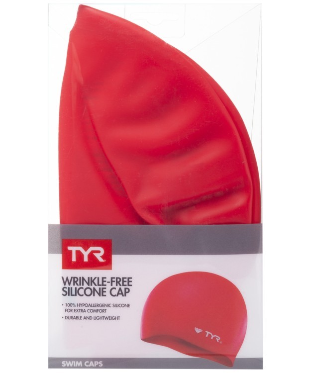Шапочка для плавания Wrinkle Free Silicone Cap, силикон, LCS/610, красный (724345)